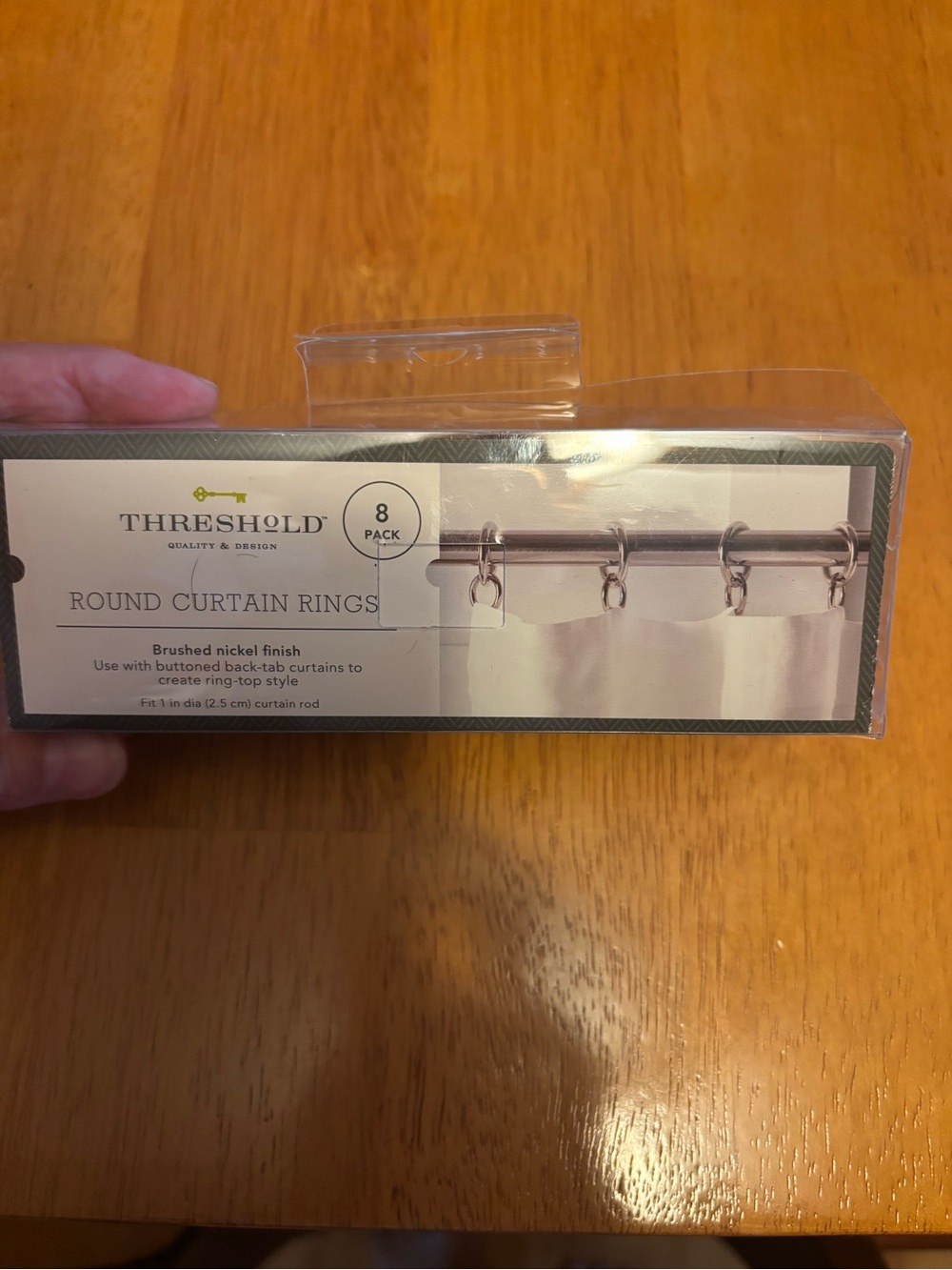 Threshold Brushed Nickel Curtain Rings with Clips - Silver Finish